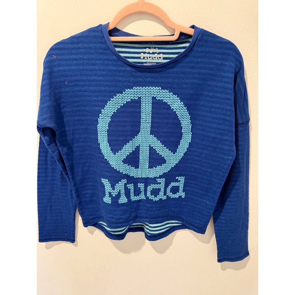 Vintage Y2K Mudd Peace Sign Graphic Long Sleeve Top